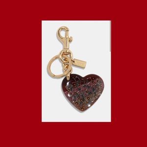 Coach Signature ❤️Heart Keychain bag charm